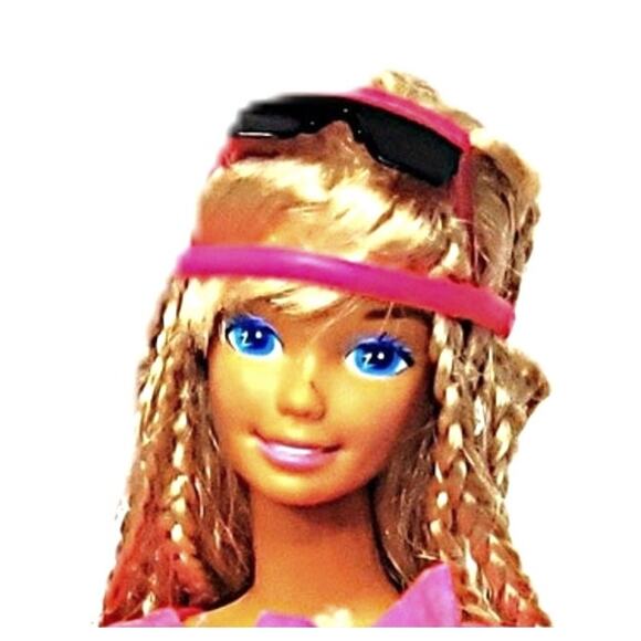 1990 Vintage Braided Hawaiian Fun Barbie with Z's in Her Eyes - Picture 3 of 11